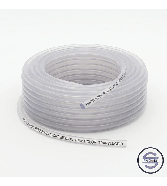 Rodon de Silicona Sección 4 mm Rollo 10 mts