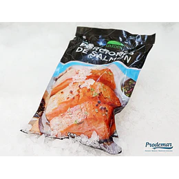 Salmón Porciones con Piel 500 grs.