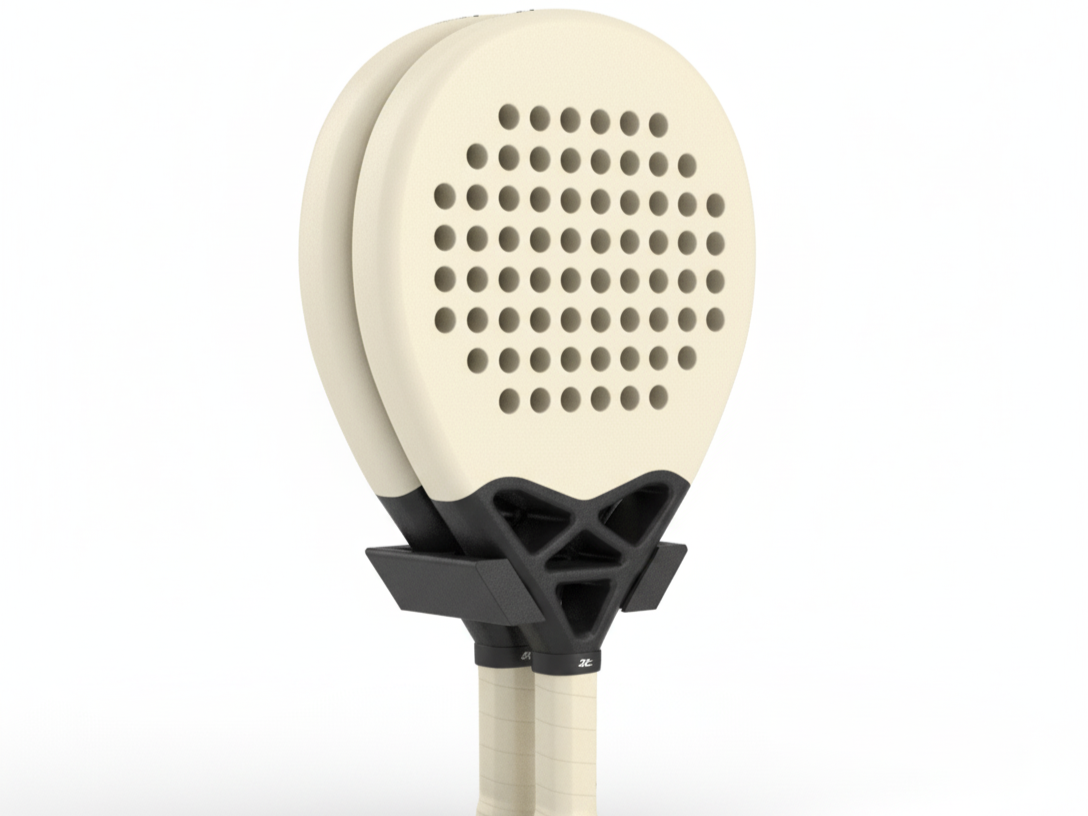 Soporte Adhesivo Para Palas De Pádel Y Pickleball - 2 Unidades De Silicona Y Acero, Instalación Sin Taladros, Para Paredes De Azulejo Y Vidrio - Organiza Raquetas En Garaje, Sótano O Gimnasio