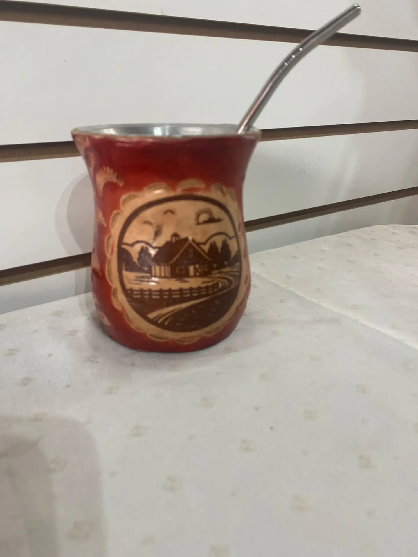 Mate de madera pirograbado - Cabaña de campo 1