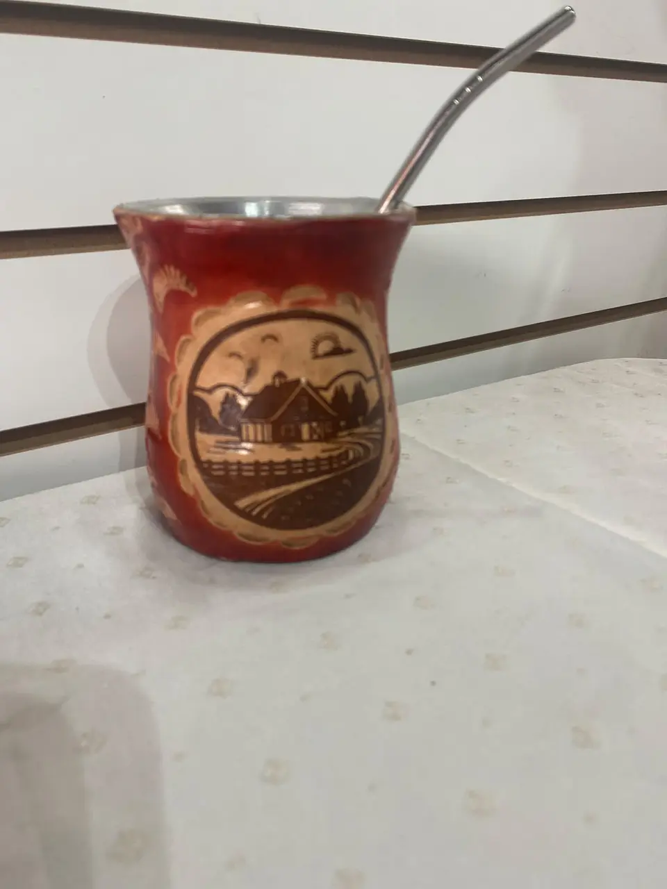 Mate de madera pirograbado - Cabaña de campo 1