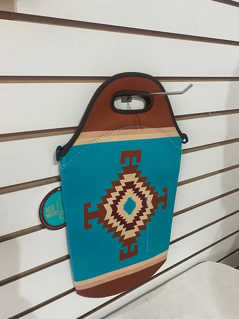 Bolso matero - Estampado azteca turquesa