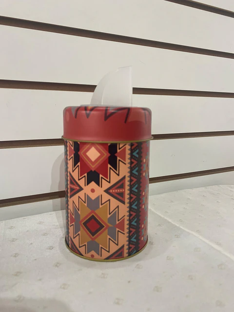 Lata para yerba mate o té - Estampado azteca