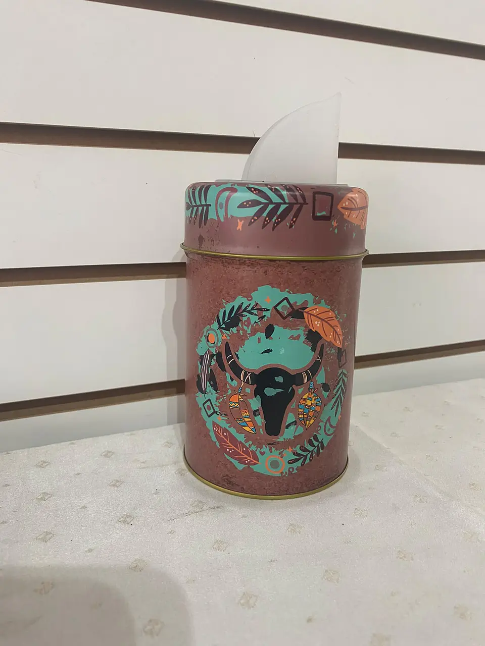 Lata para yerba mate o té - Estampado boho toro 1