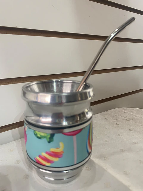 Mate metal con estampado de dulces