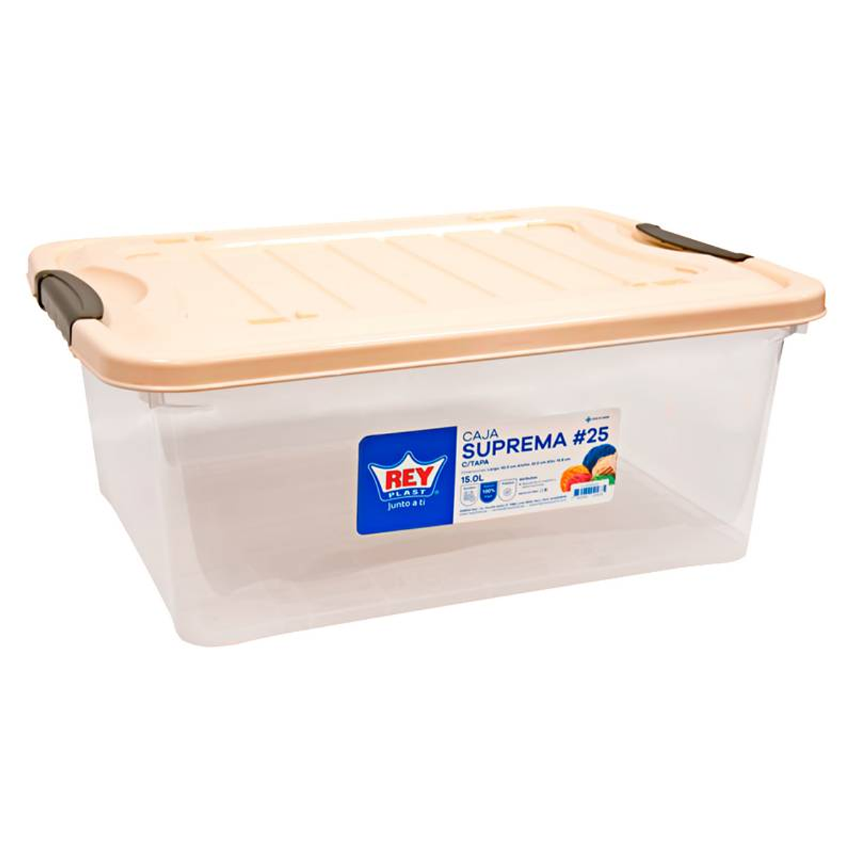 Caja Suprema #25 Reyplast de Alta Calidad con Tapa