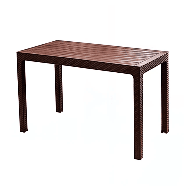 MESA ROBLE CON RATAN 150 X 80