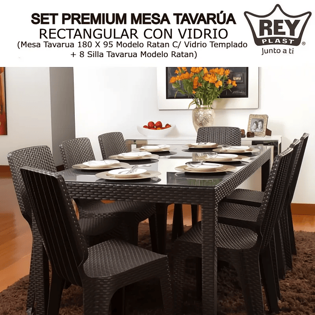 COMBO PREMIUM MESA TAVARÚA RECTANGULAR