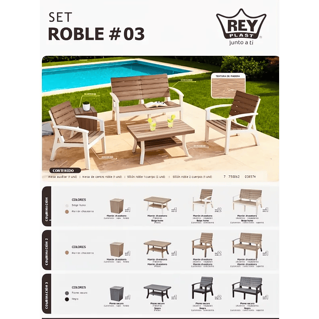 SET TERRAZA ROBLE # 03 