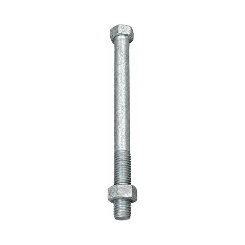 Perno de Acero Galvanizado 1/2 x 2 1/2 pulg con 1 Tuerca