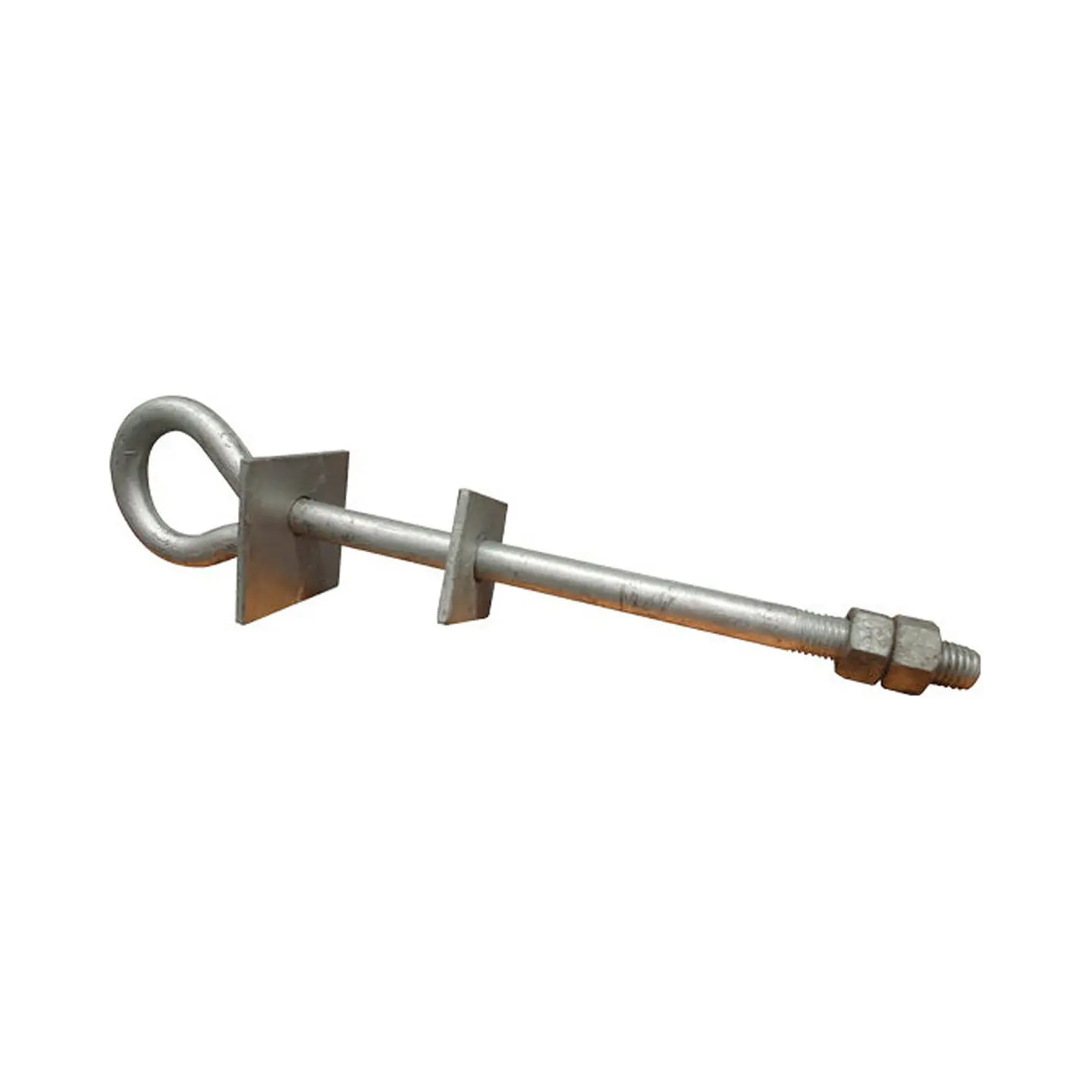Perno Ojo de Acero Galvanizado 3/4 x 15 pulg con 2 Tuercas - Variante A 1
