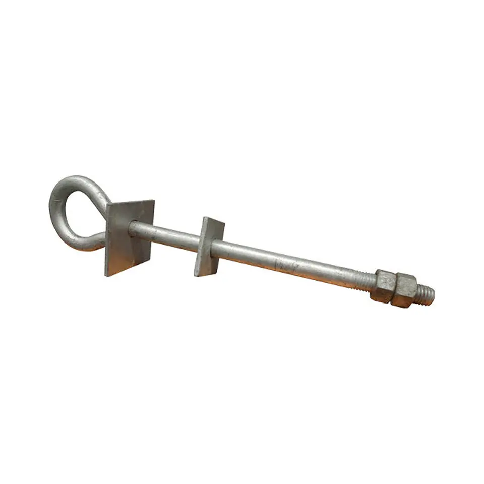 Perno Ojo de Acero Galvanizado 3/4 x 15 pulg con 2 Tuercas - Variante A 1