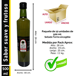 Caja (Pack) 12 Botellas de Aceite de Oliva Extra Virgen Viejo Olivo, Arbequina – 500 ml c/u