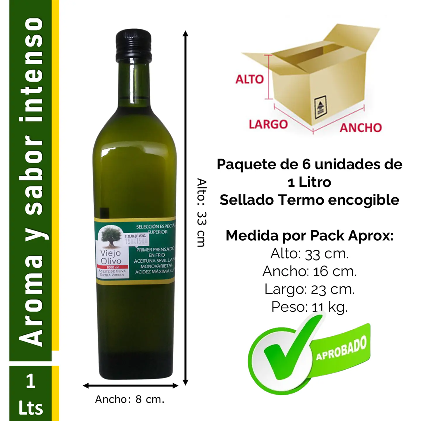 Aceite de Oliva Extra-Virgen Viejo Olivo de 1 Litro - Sevillana | Pack 6 Botellas 2