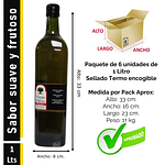 Caja (Pack) 6 Botellas de Aceite de Oliva Extra Virgen Viejo Olivo, Arbequina – 1 Litro c/u
