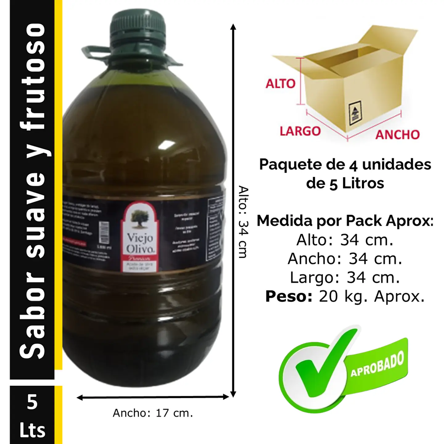 Caja 4 Bidones x 5 Litros | Arbequina - Aceite de Oliva Extra-Virgen Viejo Olivo  2