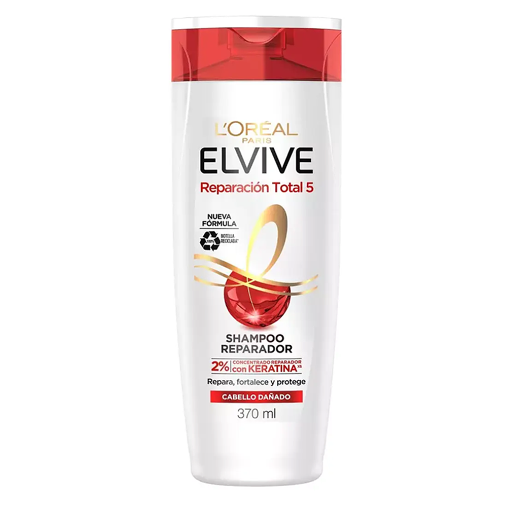 Shampoo Reparación Total 5 Cabello Dañado Elvive 370 ml