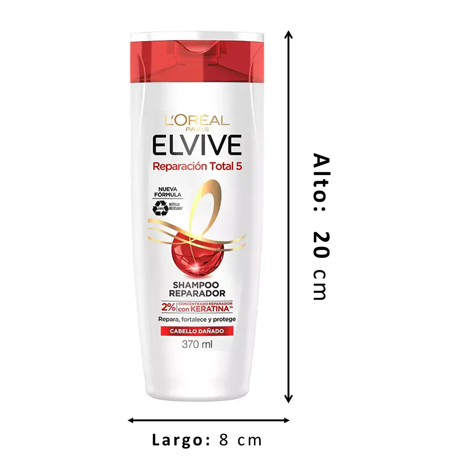 Shampoo Reparación Total 5 Cabello Dañado Elvive 370 ml 2