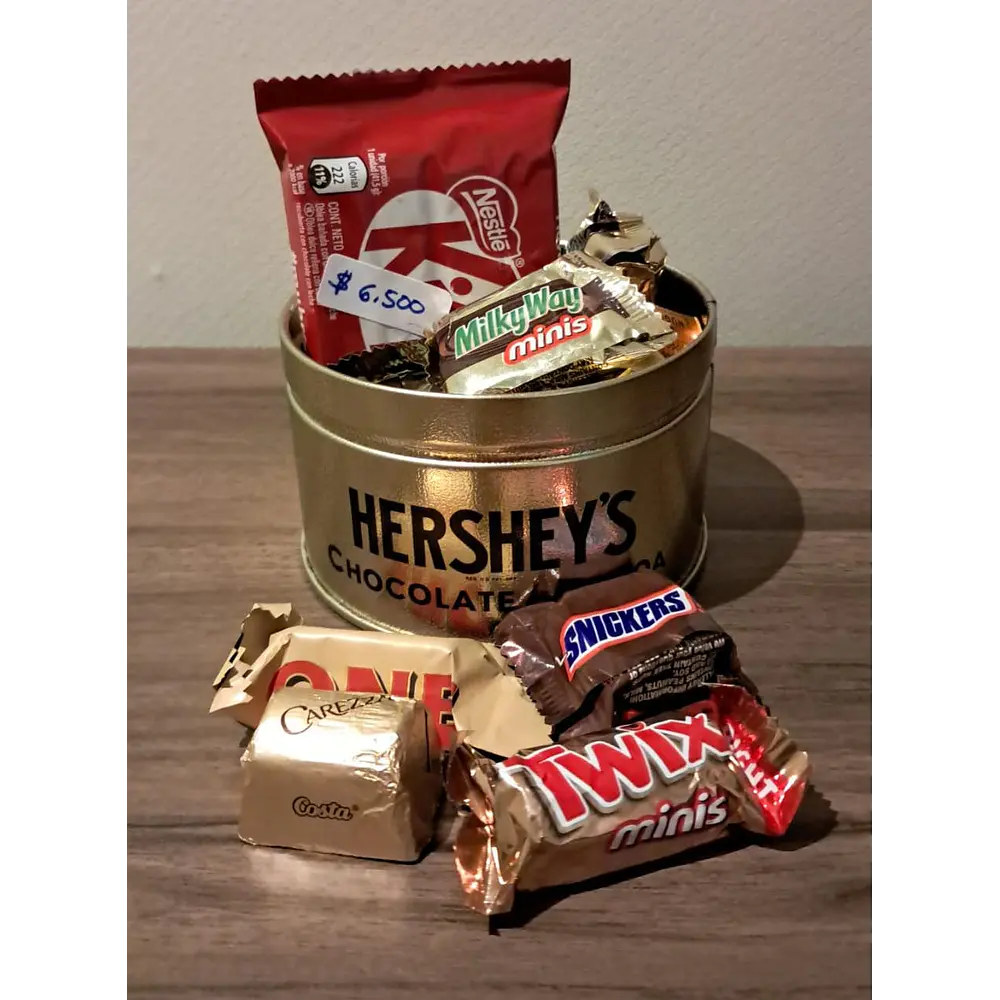 3 Tarros Metálico de Hershey’s con Chocolates Surtidos