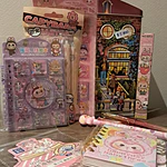 3 Set Papelería Kawaii Labubu Baby Three + Estuche Metálico