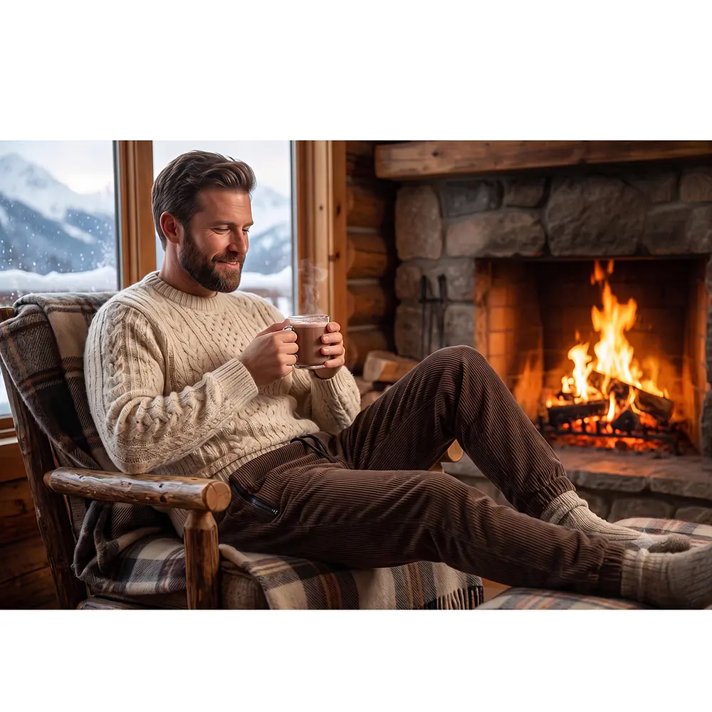Pantalón Hombre Plush de Invierno - Tela soft tipo terciopelo (Tallas XL-XXL)