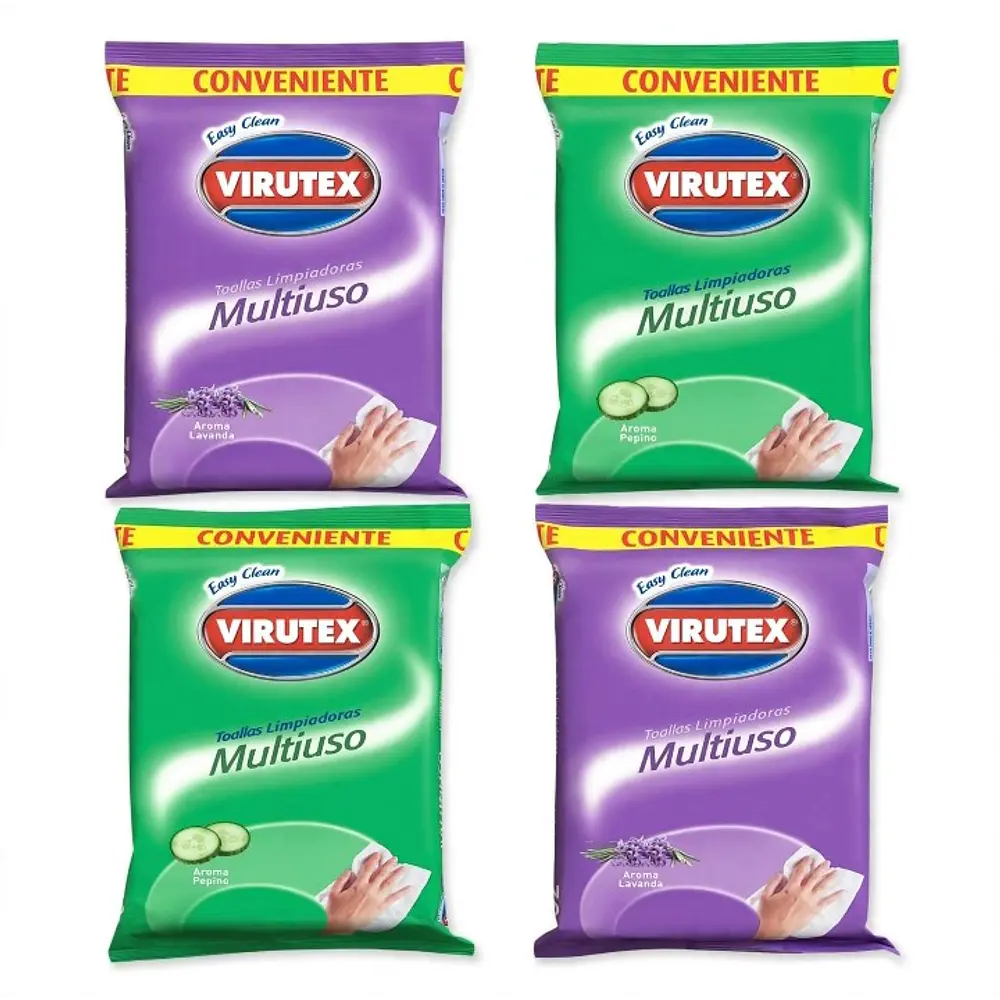 Toallas Limpiadoras Multiuso Virutex | Pack 4 Unidades 