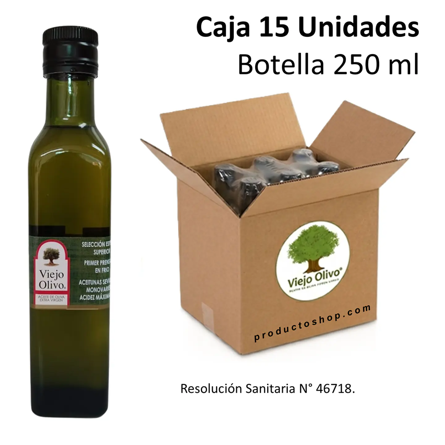 Aceite de Oliva Extra-Virgen Viejo Olivo de 250 ml - Sevillana | Pack 15 Botellas 1