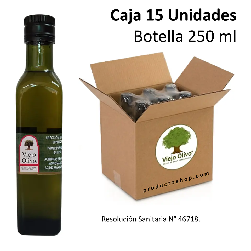 Aceite de Oliva Extra-Virgen Viejo Olivo de 250 ml - Sevillana | Pack 15 Botellas 1