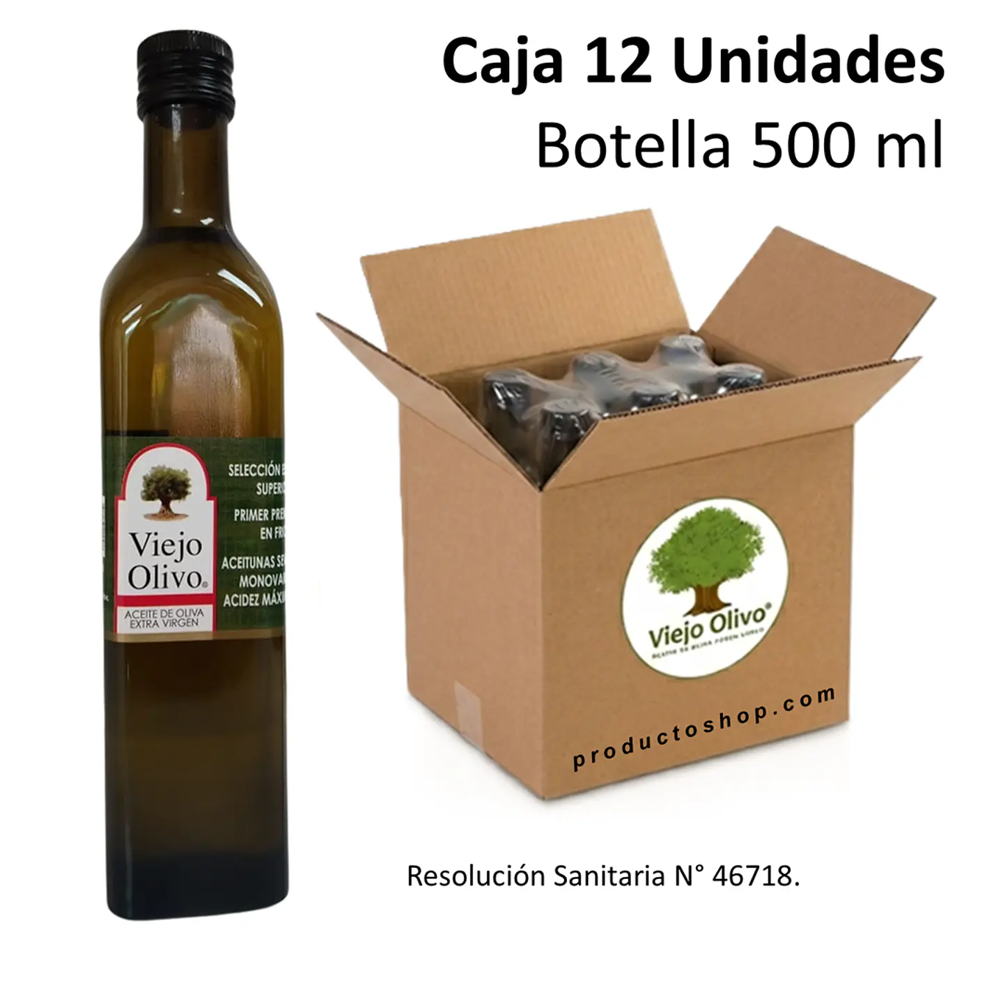 Aceite de Oliva Extra-Virgen Viejo Olivo de 500 ml - Sevillana | Pack 12 Botellas 1