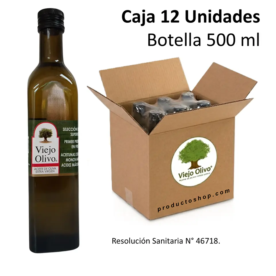 Aceite de Oliva Extra-Virgen Viejo Olivo de 500 ml - Sevillana | Pack 12 Botellas 1
