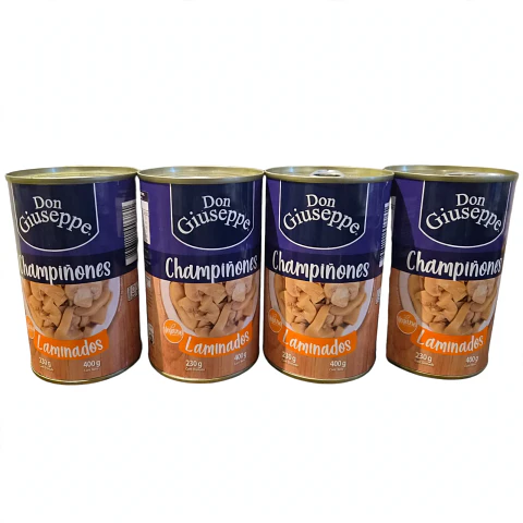 Champiñones Laminados Lata 400 gr | Pack 16 Unidades