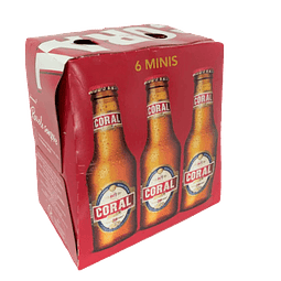 Pack de 6 Cervejas Coral mini 20CL