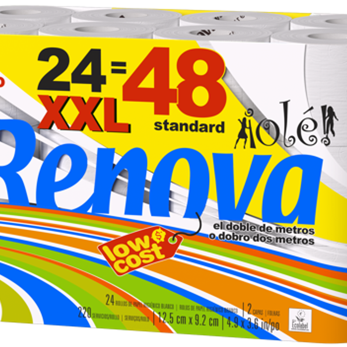 Papel Higiénico 2 Folhas Xxl Renova 24 = 48 Rolos 1