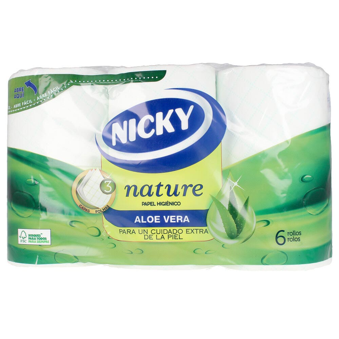 Nicky NATURE ALOE VERA papel higiénico 3 capas 1