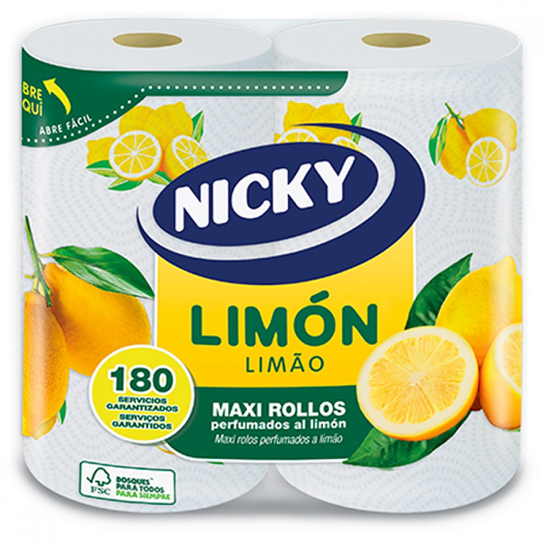 NICKY MAXI PAPEL COZINHA LIMÃO 2ROLOS 1