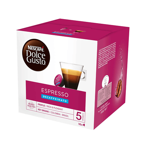 Cápsulas de Café Espresso Descafeinado Int 5 Dolce Gusto 