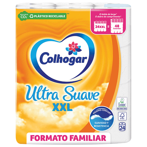 Papel Higiénico Ultra Suave XXL Compacto Colhogar emb. 24 rolos = 48 rolos