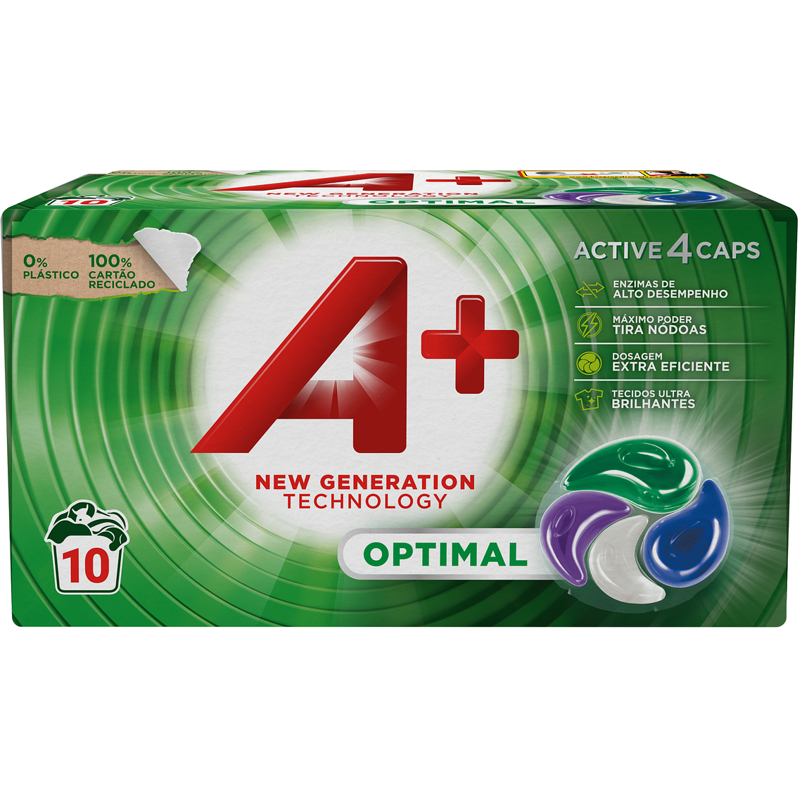 Detergente Máquina Roupa Cápsulas Optimal A+ 10 doses 1