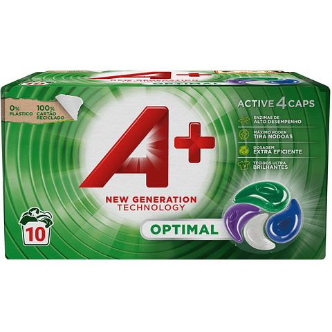 Detergente Máquina Roupa Cápsulas Optimal A+ 10 doses
