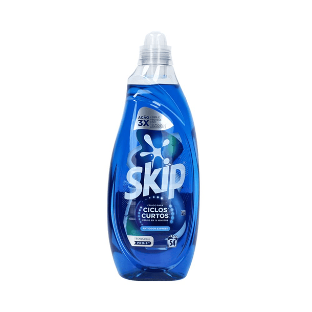 Detergente Skip Líquido Ciclo Curto Antiodor 54 Doses = 2,16L