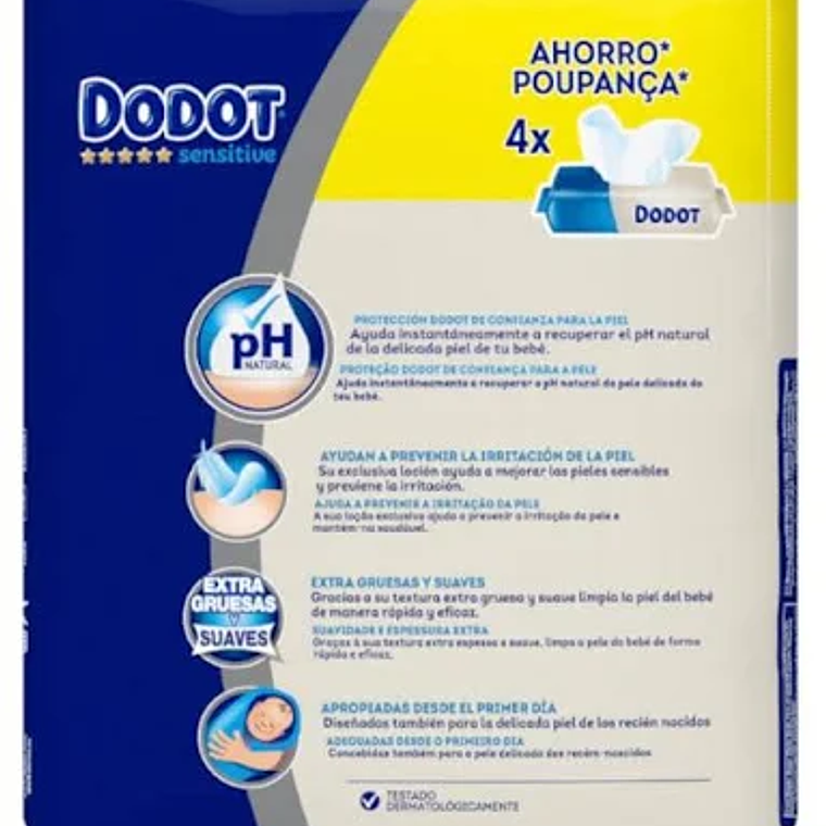 Lenços Umedecidos Dodot Sensitive 4x54 unidades 2