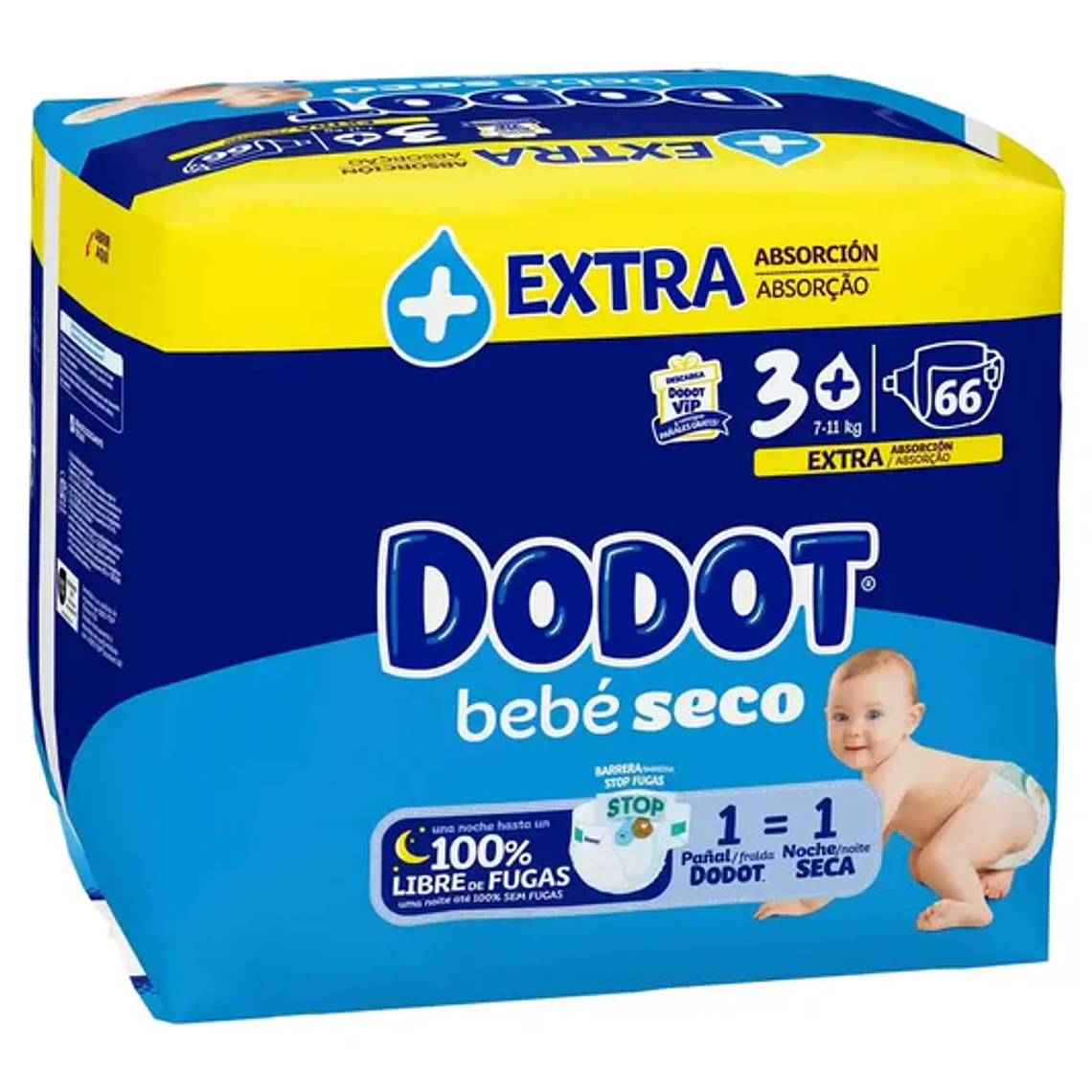Fraldas Bebé Seco Extra 7-11kg T3+ 1