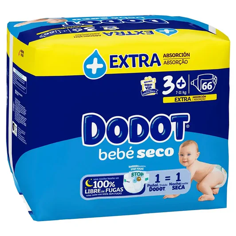 Fraldas Bebé Seco Extra 7-11kg T3+ 1