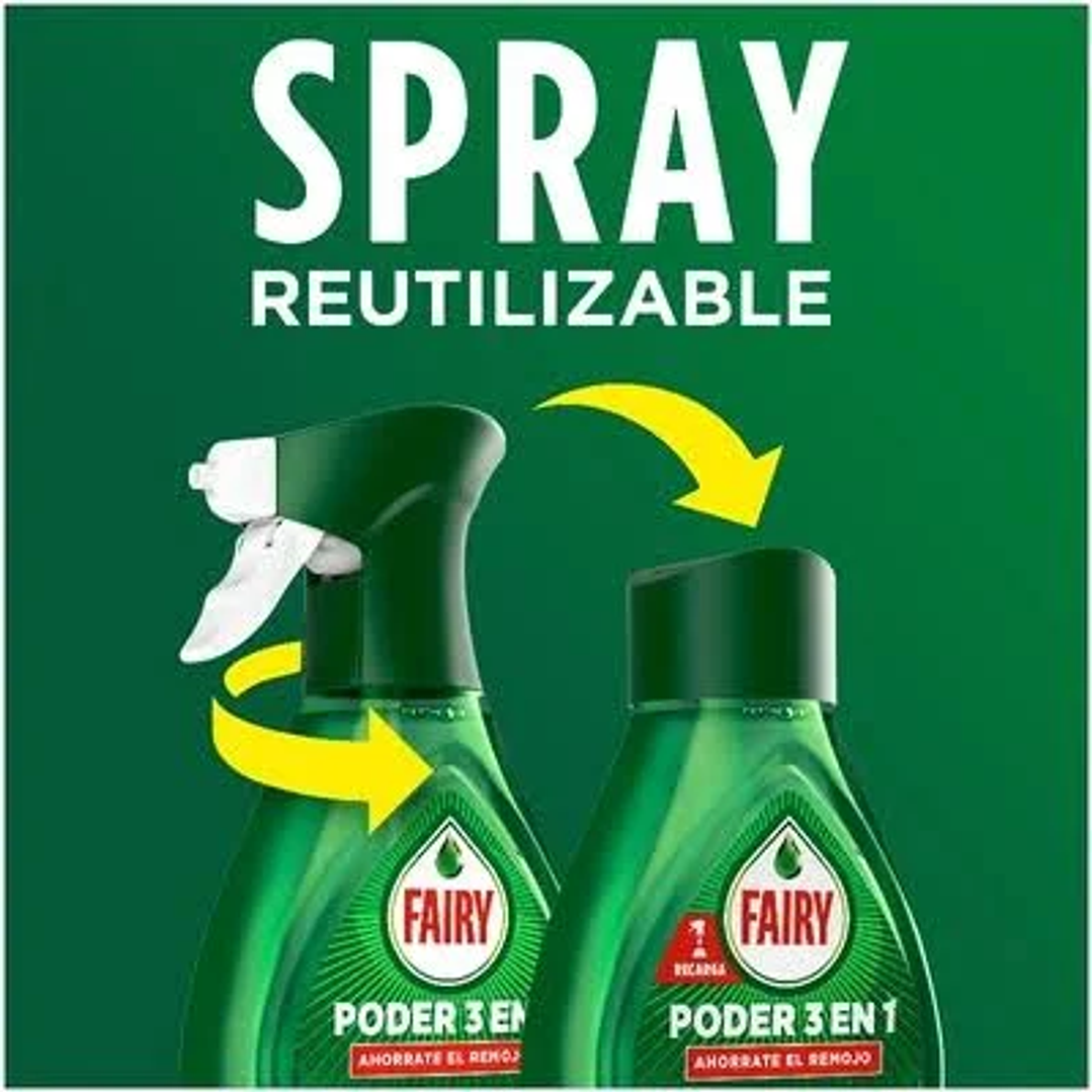 detergente loiça manual fairy limão spray+rec 500ML 2