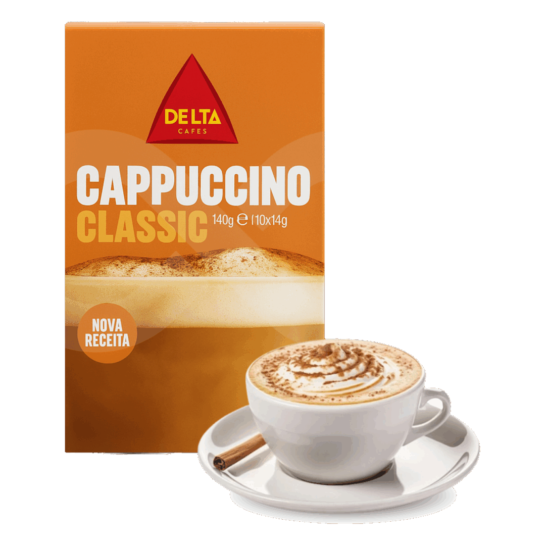 Café Solúvel Delta Cafés® Cappuccino Classic 10 x 14g 1