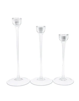 Glass Candlestick set