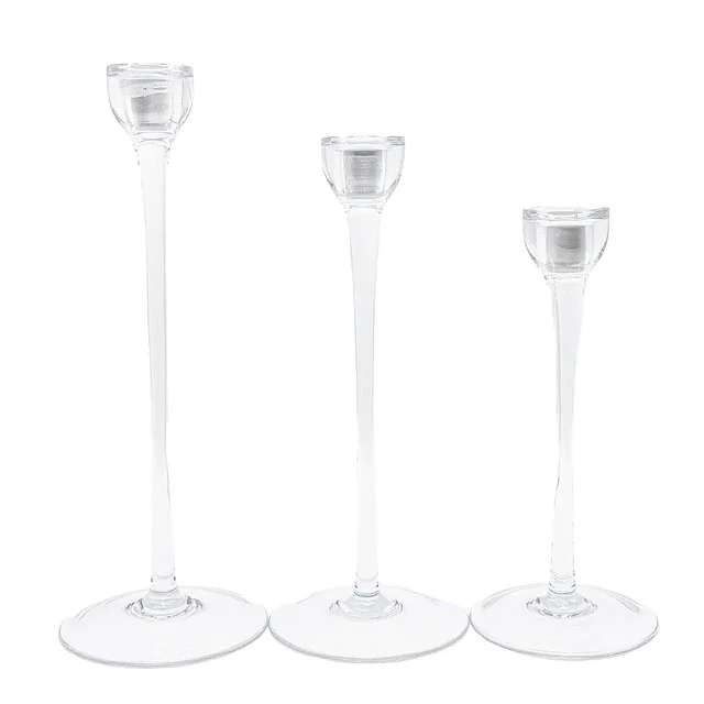Glass Candlestick set