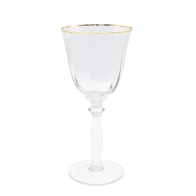 Water Glass with Gold Rim