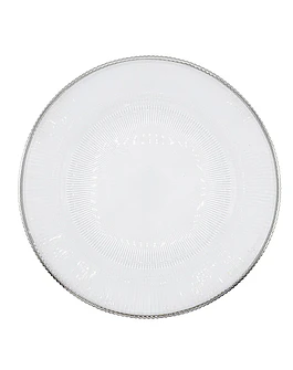 Charger Plate with Silver Rim