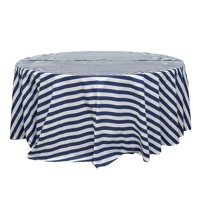 Toalha Camilha Redonda de Riscas Azul